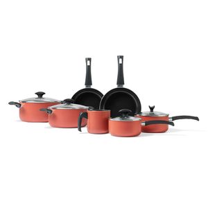 Batería de Cocina Aluminio Brinox Masala 7 Piezas Terracota