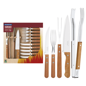 Set de cubiertos Tramontina Pampa 15 pz Acero inoxidable y madera