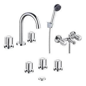 Combo Griferia Baño Hydra Viva Cromo Lavatorio Bidet Ducha