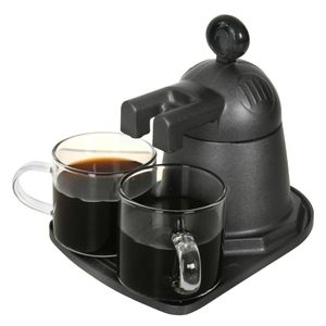 Mini Cafetera Metal Espresso Con 2 Tazas vidrio Aston
