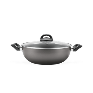 WOK BRINOX 41L TAPA DE VIDRIO TEMPLADO ANTIADHERENTE MANIJAS RECUBIERTAS (7210195)
