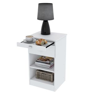 Mesa de Luz con Desayunador Centro Estant MLDBL Blanco