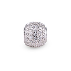 Dije Carmín Barril Pavé de Plata 925