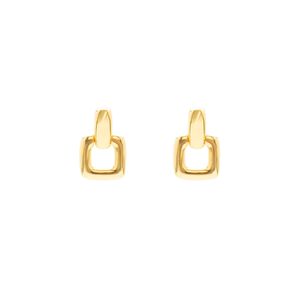 Aros Carmín Colgantes Mini Agnes en Plata 925 con Baño Dorado