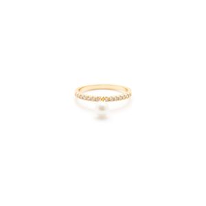 Anillo Carmín Sin Fin de Plata 925 con Baño dorado con Perla