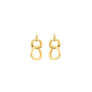 Aros Carmín Colgantes Sea en Plata 925 con Baño Dorado