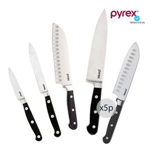 Set Cuchillos Pyrex Centurion 5p Acero Forjado Funda Indiv.