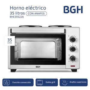 Hornito Eléctrico con Anafe BGH BHE35S22A 35Lts
