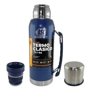 Termo Inoxidable 1lt Lusqtoff Tl1-9a Frio Calor Con Cebador Azul