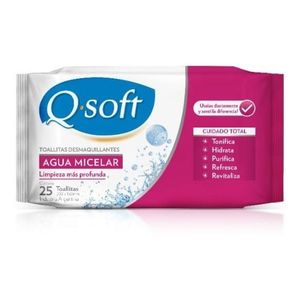 Toallitas Desmaquillantes Q-soft Agua Micelar X 25 Un.