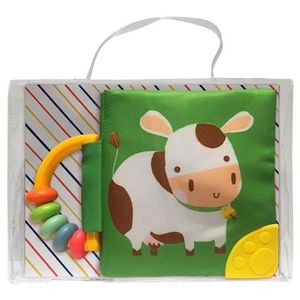 VACA- MI LIBRO SUAVE CON SONAJERO Y MORDILLO (TELA) - YOYO