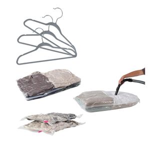 Set X 60 Perchas Terciopelo Ultralivianas + Bolsa Al Vacio