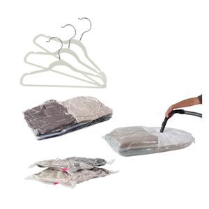 Set X 60 Perchas Terciopelo Ultralivianas + Bolsa Al Vacio
