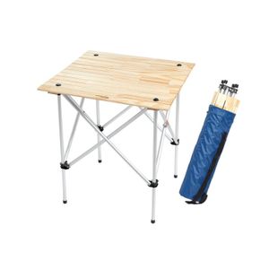 Mesa plegable con tapa de madera enrollable 58X58X65