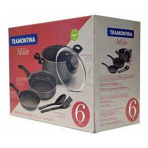 Set Bateria Tramontina Milan Juego Cocina Sarten Olla Teflon 6 Pz