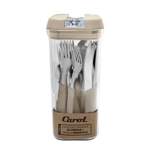 Cubiertos Carol 32224ARG 24P Beige