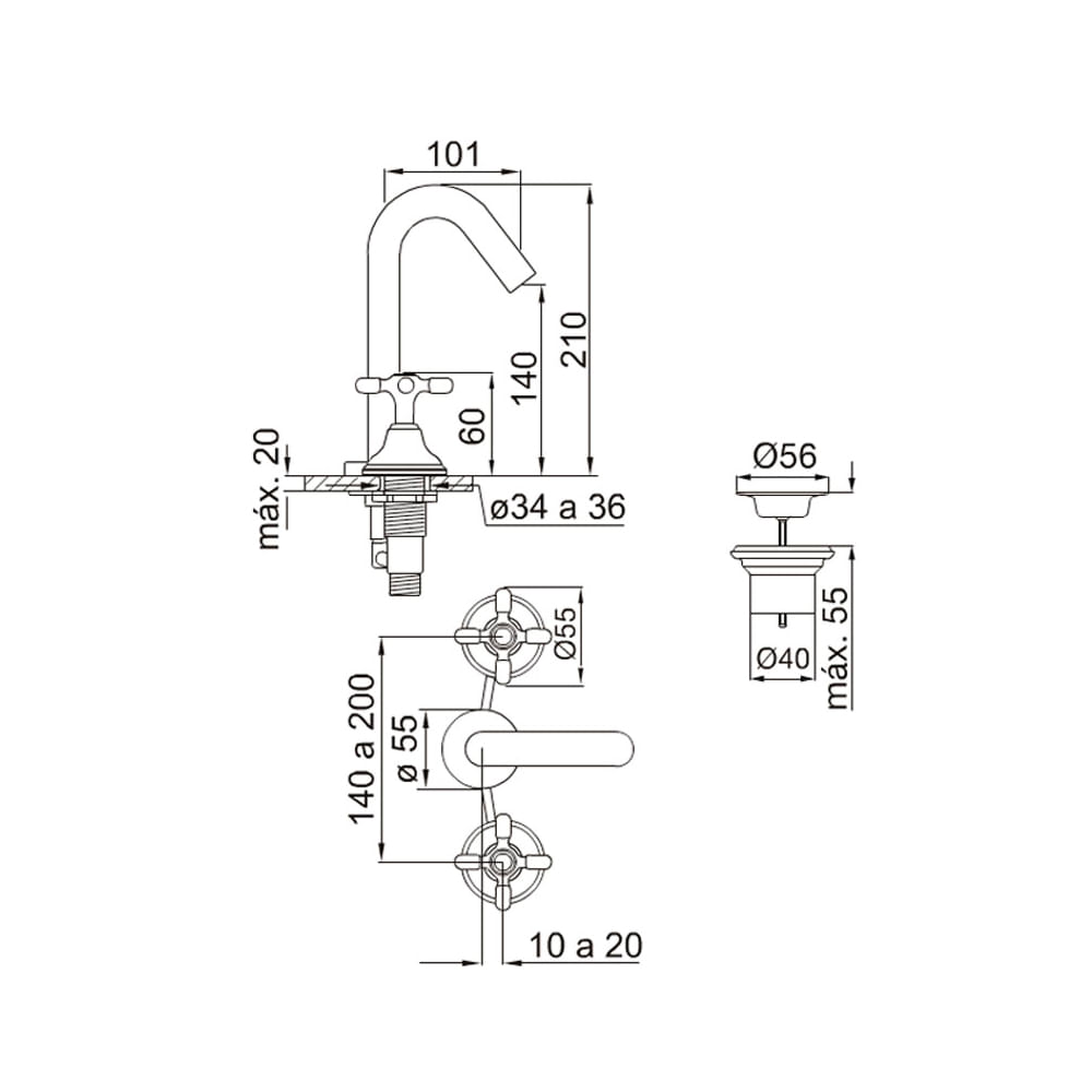 Griferia Lavatorio Ducha Bidet Fv Newport Plus Provincia Compras 