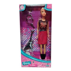 Muñeca Kiara Rockstar Guitarra Micrófono Auriculares Poppi