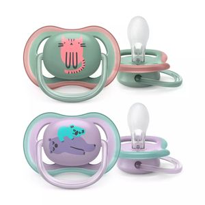 Set De Chupetes Avent Ultra Air Deco X2 (6-18M)  Gato Y Koala SCF085/18