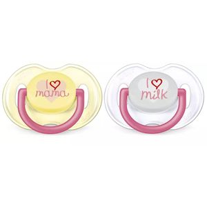 Chupetes Classic Avent Deco X2 Chupetes I Love Mama (0-6M), Rosa A SCF172/52