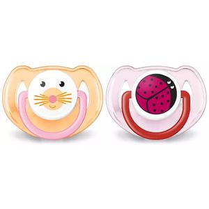 Chupetes Classic Avent Deco X2 Chupetes Animales (6-18M), Rosa Ave SCF182/15