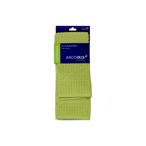 Juego De Repasadores Arco Iris Verde Flúo JR-01