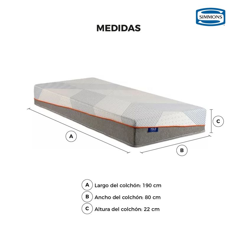 Colchon Alta Densidad 80x190 Con Memory Foam Sleepbox