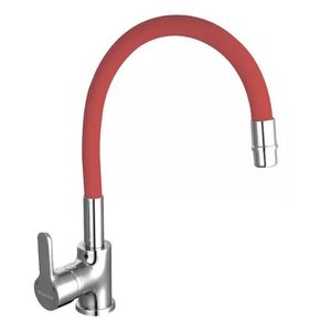 Griferia Cocina Monocomando Piazza Emblem 10016 Flex Color Rojo