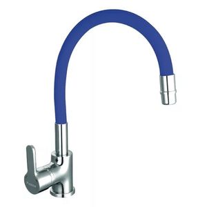 Griferia Cocina Monocomando Piazza Emblem 10016 Flex Color Azul