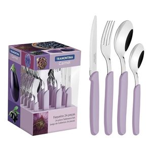 Cubiertos Tramontina Juego 24 Pzas Cocina Carmel Set Colores