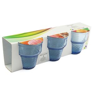 Set x 3 Vaso Cucurucho Helado Postre Compotera Pasabahce Azul