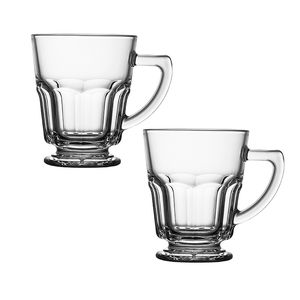 Set x 2 Jarro Taza Mug Vidrio Con Manija Pasabahce Casablanca