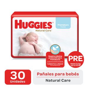 Pañales Huggies Natural Care  Prem 30 u
