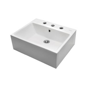 Bacha baño de apoyo cuadrada 3 agujeros Piazza A117