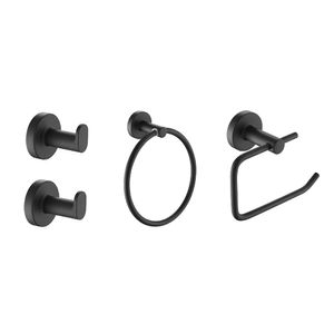 Accesorios Baño Kit Set Juego Piazza Sensus 4 Piezas Negro