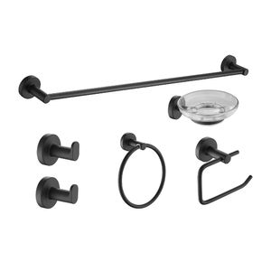 Accesorios Baño Kit Set Juego Piazza Sensus 6 Piezas Negro