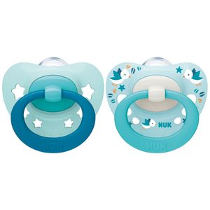 Chupete Nuk Signature 0-6 meses celeste x2