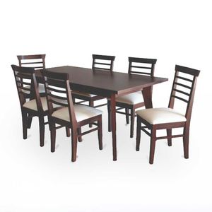 JUEGO DE COMEDOR MOBILIA EMILIA 1.80M CASTAÑO