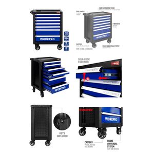 Gabinete Metalico para herramientas 7 Cajones Workpro (WP285002)