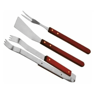 Set asado 3 piezas mango madera