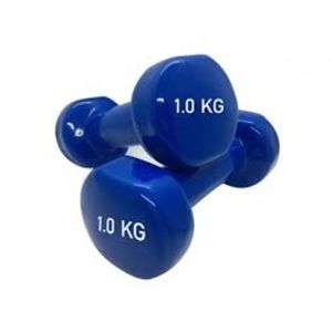 PAR DE MANCUERNAS 1 KG C/U HIERRO RECUBIERTAS GOMA VINILICA