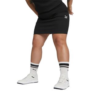 Pollera Puma Classics Ribbed Sportstyle Mujer Moda Negro