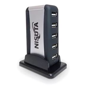 Hub Multi Usb De 7 Puertos Nisuta Adaptador Con Alimentacion