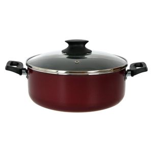 Cacerola Con Tapa Vidrio 24 Cms Antiadherente Aston Bordo