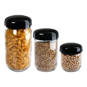 3 Frascos Carameleros De Vidrio Herméticos Souvenir