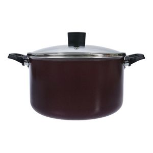 Olla Cacerola 24 Cm Tapa Vidrio Antiadherente Aston Bordo
