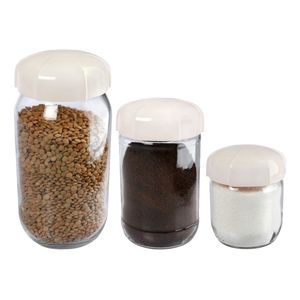 3 Frascos Carameleros De Vidrio Herméticos Souvenir