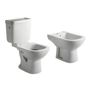 Inodoro largo + depósito descarga dual + bidet 1 agujero Ferrum Bari