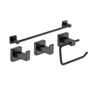 Set accesorios de baño Kit 4 Piezas Dantes Cubik NEGRO