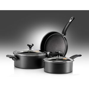 SET 5 PIEZAS MARMICOC -SABORES (CACEROLA CTAPA 24CM OLLA CTAPA 20CM SARTEN 24CM) NEGRONEGRO